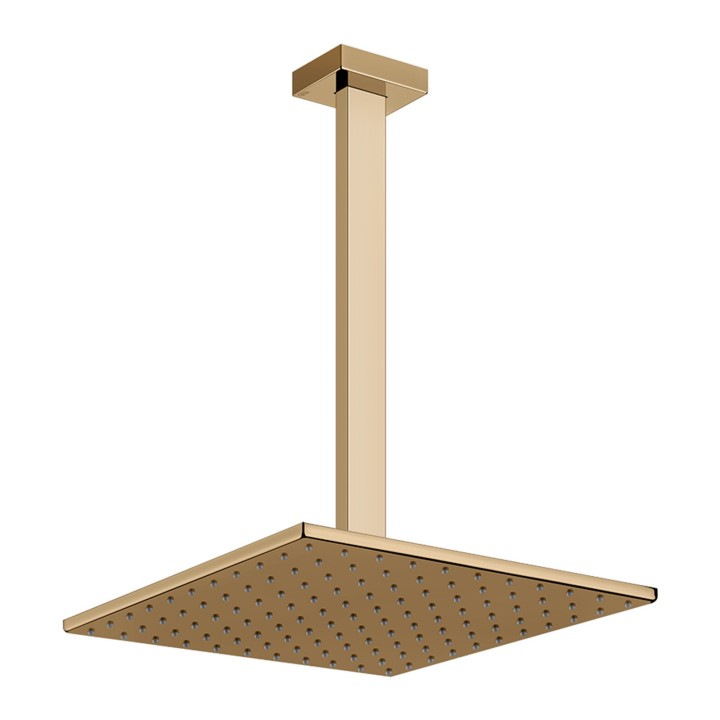 Gessi 15199 soffione anticalcare a soffitto braccio altezza personalizzabile linea RETTANGOLO