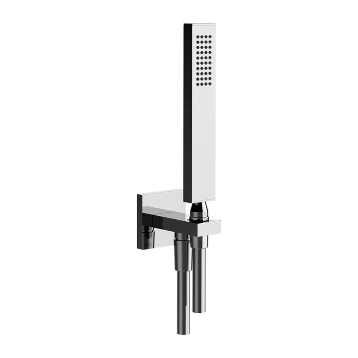 Gessi 20123 set doccia con presa acqua doccetta anticalcare e flessibile linea RETTANGOLO
