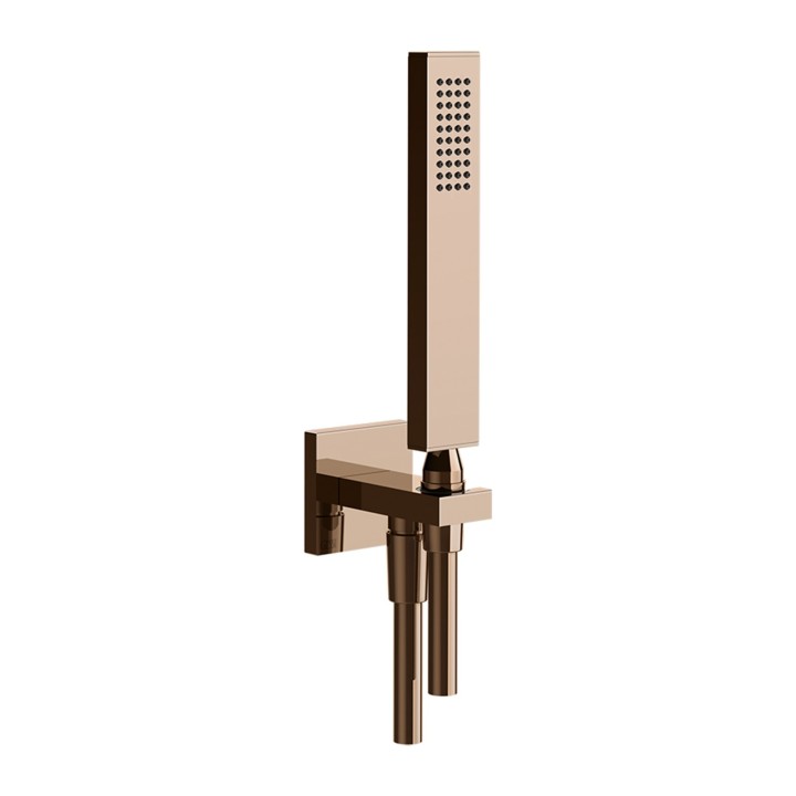 Gessi 20123 set doccia con presa acqua doccetta anticalcare e flessibile linea RETTANGOLO