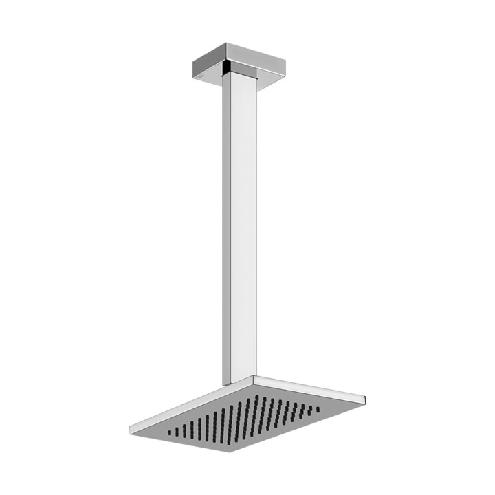 Gessi 20150 soffione anticalcare a soffitto braccio altezza personalizzabile linea RETTANGOLO