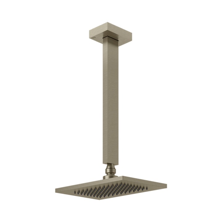 Gessi 20150 soffione anticalcare a soffitto braccio altezza personalizzabile linea RETTANGOLO