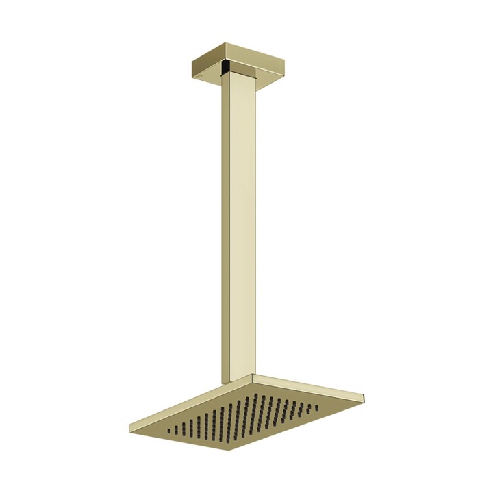 Gessi 20150 soffione anticalcare a soffitto braccio altezza personalizzabile linea RETTANGOLO