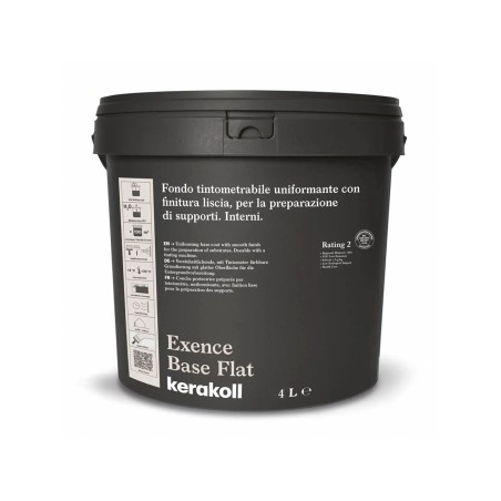 Kerakoll EXENCE BASE FLAT fondo uniformante mascherante finitura liscia preparazione supporti interni BIANCO