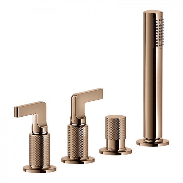 Gessi 58043 gruppo bordo vasca 4 fori con deviatore linea INCISO-