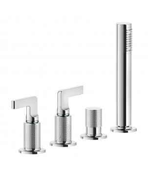 Gessi 58043 gruppo bordo vasca 4 fori con deviatore linea INCISO-