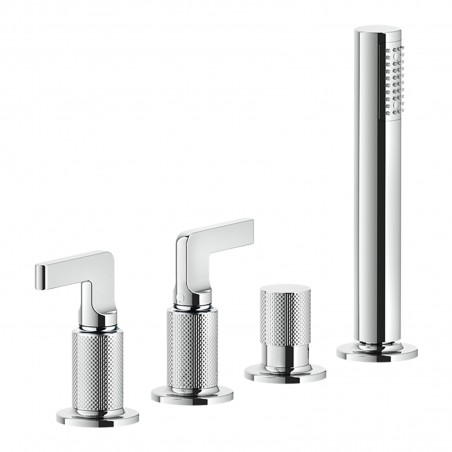 Gessi 58043 gruppo bordo vasca 4 fori con deviatore linea INCISO-