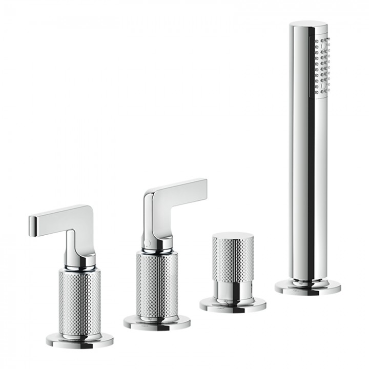 Gessi 58043 gruppo bordo vasca 4 fori con deviatore linea INCISO-