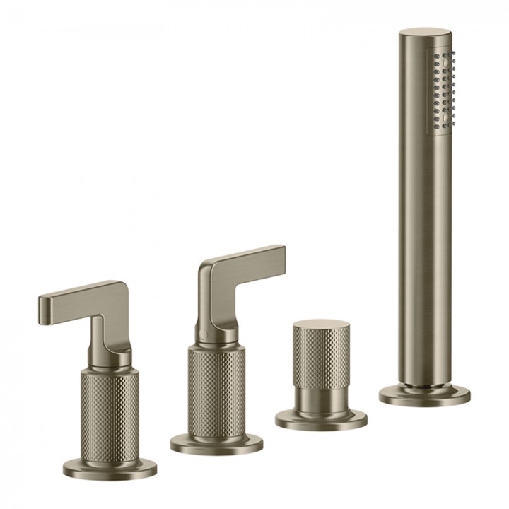 Gessi 58043 gruppo bordo vasca 4 fori con deviatore linea INCISO-