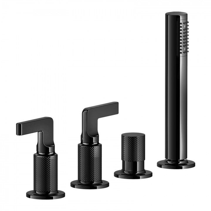 Gessi 58043 gruppo bordo vasca 4 fori con deviatore linea INCISO-