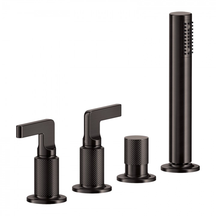 Gessi 58043 gruppo bordo vasca 4 fori con deviatore linea INCISO-