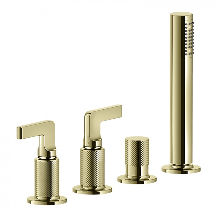 Gessi 58043 gruppo bordo vasca 4 fori con deviatore linea INCISO-