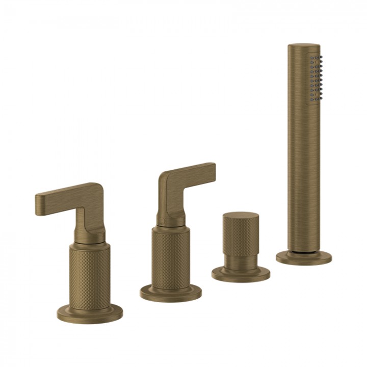Gessi 58043 gruppo bordo vasca 4 fori con deviatore linea INCISO-
