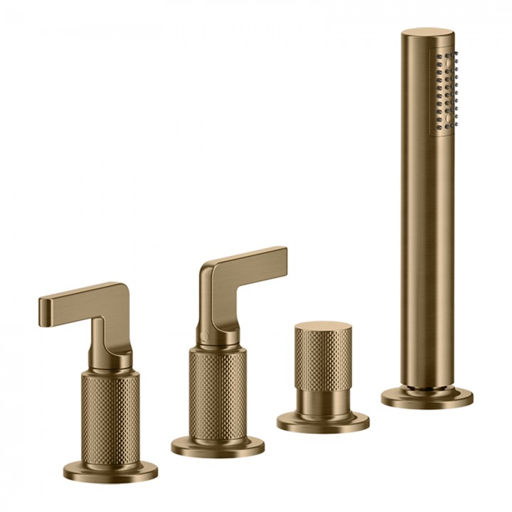 Gessi 58043 gruppo bordo vasca 4 fori con deviatore linea INCISO-