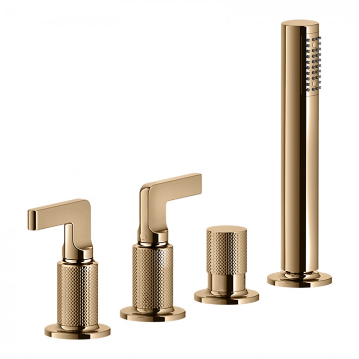 Gessi 58043 gruppo bordo vasca 4 fori con deviatore linea INCISO-