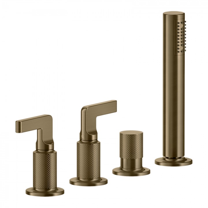 Gessi 58043 gruppo bordo vasca 4 fori con deviatore linea INCISO-