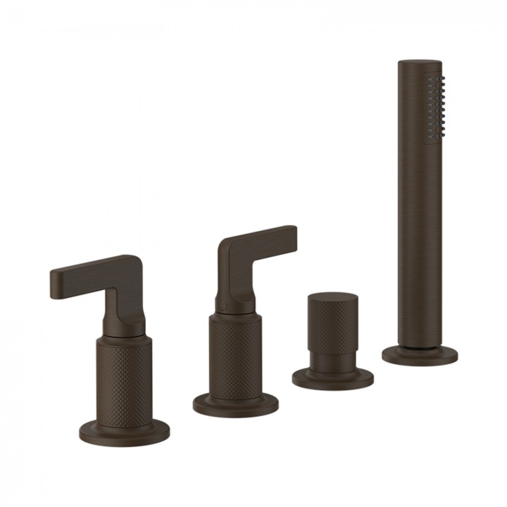 Gessi 58043 gruppo bordo vasca 4 fori con deviatore linea INCISO-