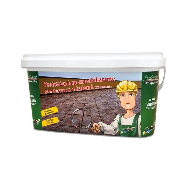 Naici SALVATORE TRASPARENTE kit protettivo impermeabilizzante terrazzi balconi 1+1 LT