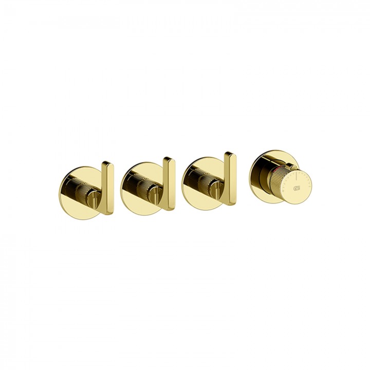 Gessi 58336 parte esterna miscelatore termostatico a parete 3 uscite indipendenti linea INCISO- Gessi 58336 parte esterna miscelatore termostatico a parete 3 uscite indipendenti linea INCISO-