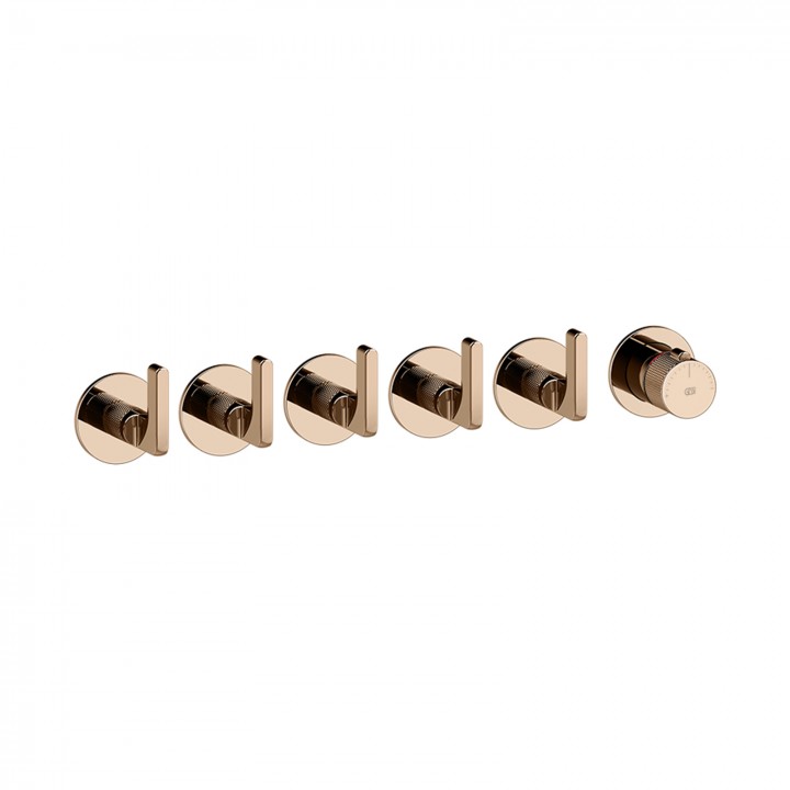 Gessi 58340 parte esterna miscelatore termostatico a parete 5 uscite indipendenti linea INCISO- Gessi 58340 parte esterna miscelatore termostatico a parete 5 uscite indipendenti linea INCISO-