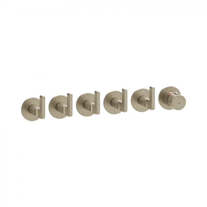 Gessi 58340 parte esterna miscelatore termostatico a parete 5 uscite indipendenti linea INCISO- Gessi 58340 parte esterna miscelatore termostatico a parete 5 uscite indipendenti linea INCISO-
