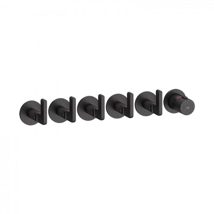 Gessi 58340 parte esterna miscelatore termostatico a parete 5 uscite indipendenti linea INCISO- Gessi 58340 parte esterna miscelatore termostatico a parete 5 uscite indipendenti linea INCISO-