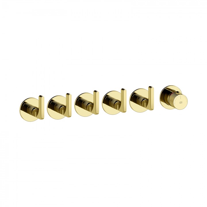 Gessi 58340 parte esterna miscelatore termostatico a parete 5 uscite indipendenti linea INCISO- Gessi 58340 parte esterna miscelatore termostatico a parete 5 uscite indipendenti linea INCISO-