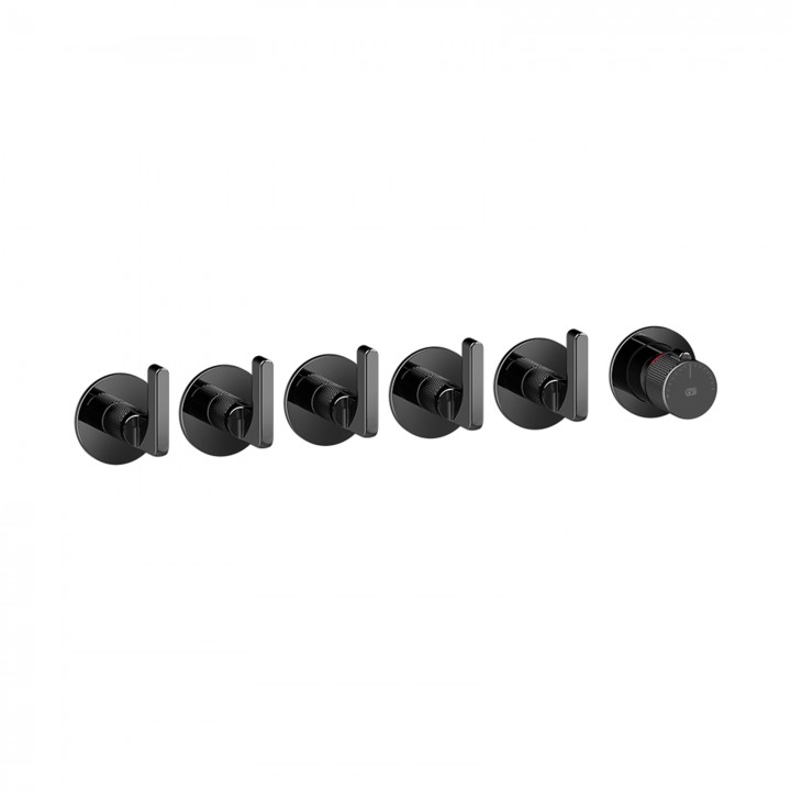 Gessi 58340 parte esterna miscelatore termostatico a parete 5 uscite indipendenti linea INCISO- Gessi 58340 parte esterna miscelatore termostatico a parete 5 uscite indipendenti linea INCISO-