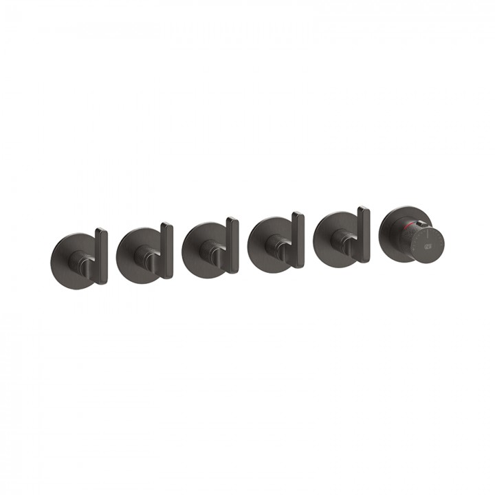 Gessi 58340 parte esterna miscelatore termostatico a parete 5 uscite indipendenti linea INCISO- Gessi 58340 parte esterna miscelatore termostatico a parete 5 uscite indipendenti linea INCISO-