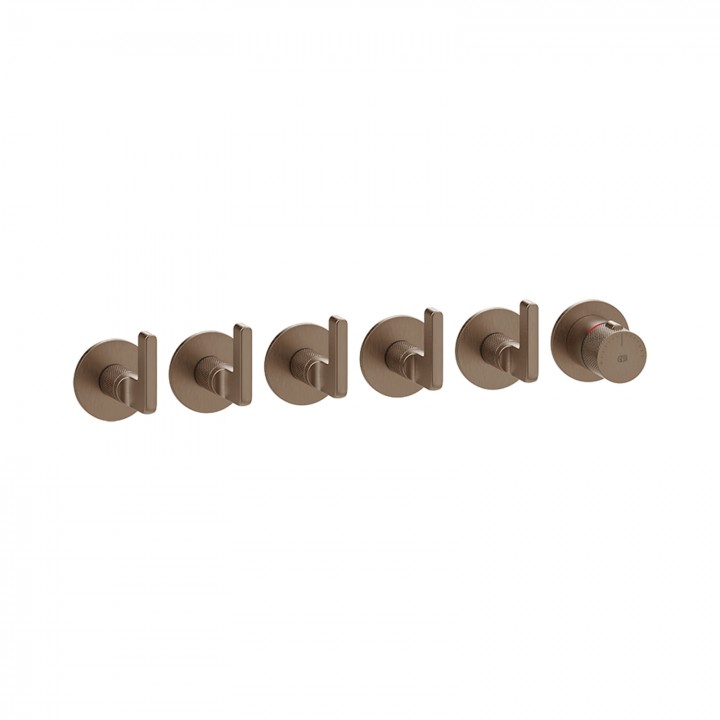 Gessi 58340 parte esterna miscelatore termostatico a parete 5 uscite indipendenti linea INCISO- Gessi 58340 parte esterna miscelatore termostatico a parete 5 uscite indipendenti linea INCISO-