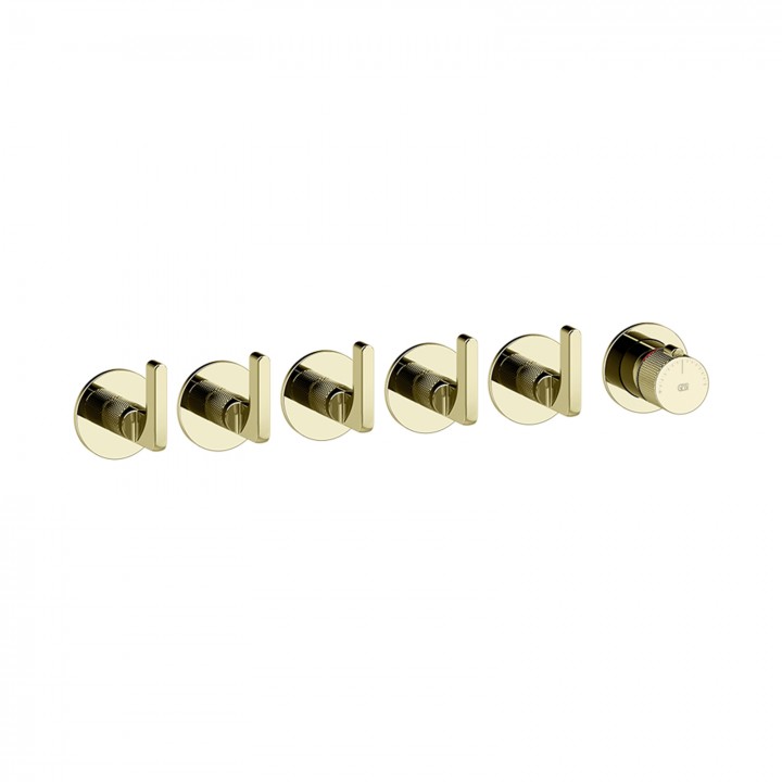 Gessi 58340 parte esterna miscelatore termostatico a parete 5 uscite indipendenti linea INCISO- Gessi 58340 parte esterna miscelatore termostatico a parete 5 uscite indipendenti linea INCISO-
