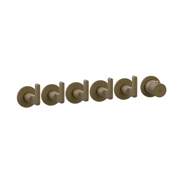 Gessi 58340 parte esterna miscelatore termostatico a parete 5 uscite indipendenti linea INCISO- Gessi 58340 parte esterna miscelatore termostatico a parete 5 uscite indipendenti linea INCISO-