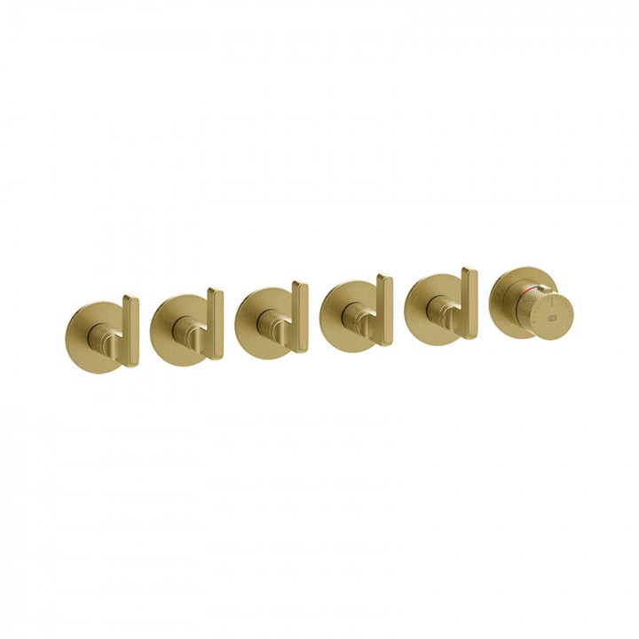 Gessi 58340 parte esterna miscelatore termostatico a parete 5 uscite indipendenti linea INCISO- Gessi 58340 parte esterna miscelatore termostatico a parete 5 uscite indipendenti linea INCISO-
