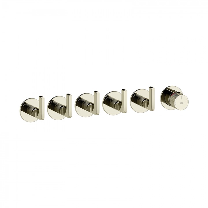 Gessi 58340 parte esterna miscelatore termostatico a parete 5 uscite indipendenti linea INCISO- Gessi 58340 parte esterna miscelatore termostatico a parete 5 uscite indipendenti linea INCISO-