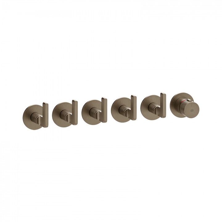 Gessi 58340 parte esterna miscelatore termostatico a parete 5 uscite indipendenti linea INCISO- Gessi 58340 parte esterna miscelatore termostatico a parete 5 uscite indipendenti linea INCISO-