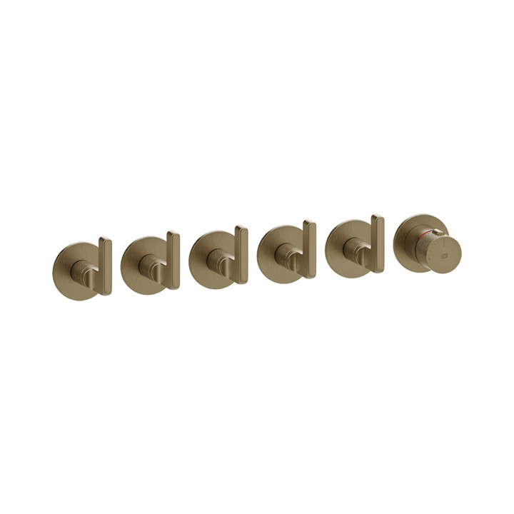 Gessi 58340 parte esterna miscelatore termostatico a parete 5 uscite indipendenti linea INCISO- Gessi 58340 parte esterna miscelatore termostatico a parete 5 uscite indipendenti linea INCISO-