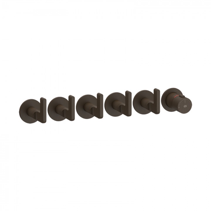 Gessi 58340 parte esterna miscelatore termostatico a parete 5 uscite indipendenti linea INCISO- Gessi 58340 parte esterna miscelatore termostatico a parete 5 uscite indipendenti linea INCISO-