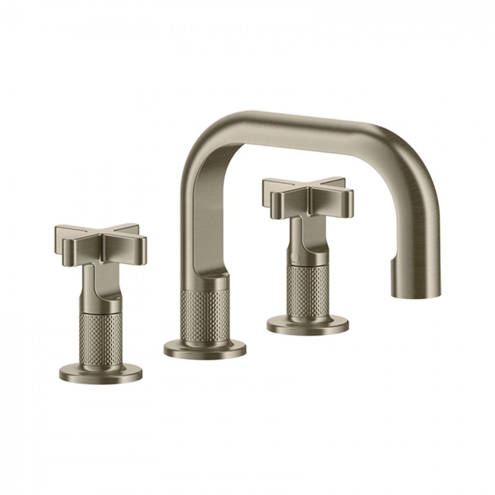 Gessi 58111 gruppo lavabo 3 fori con scarico con flessibili di collegamento linea INCISO+