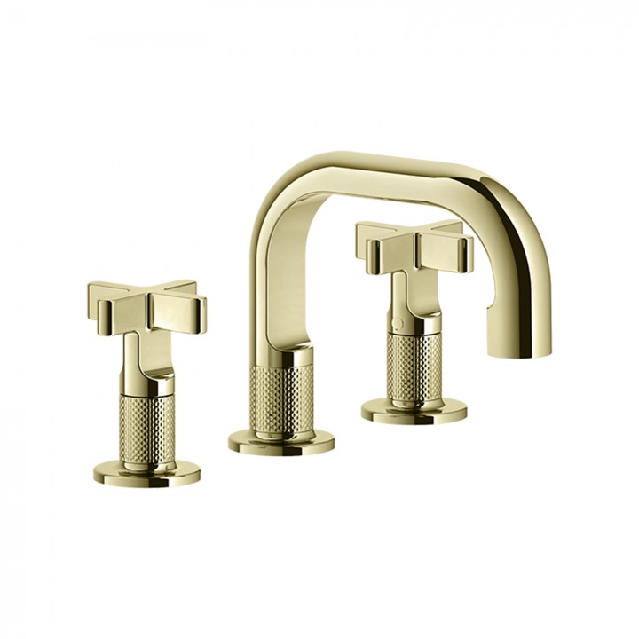 Gessi 58111 gruppo lavabo 3 fori con scarico con flessibili di collegamento linea INCISO+