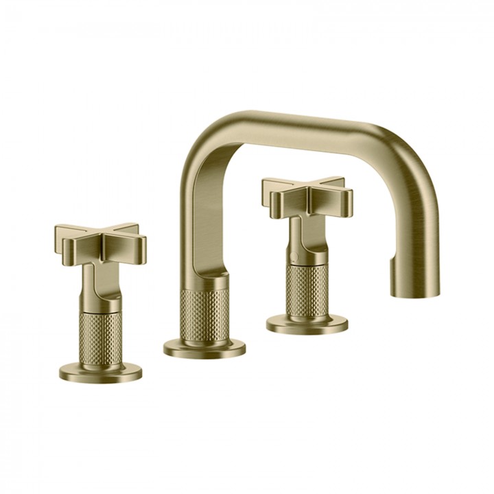 Gessi 58111 gruppo lavabo 3 fori con scarico con flessibili di collegamento linea INCISO+