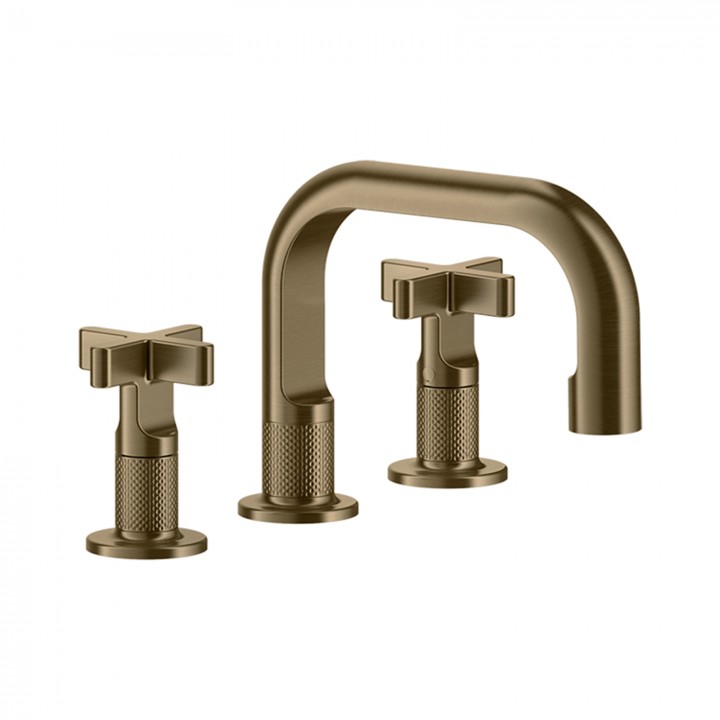 Gessi 58111 gruppo lavabo 3 fori con scarico con flessibili di collegamento linea INCISO+