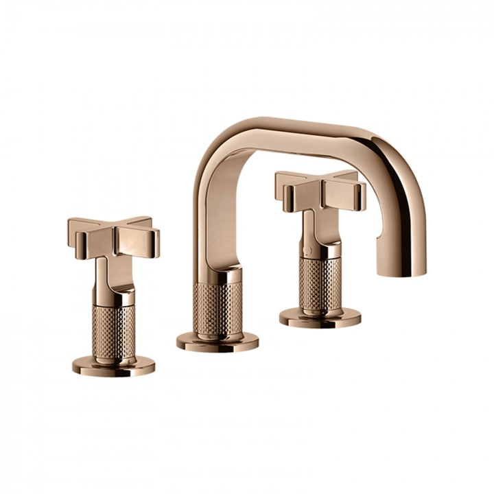Gessi 58112 gruppo lavabo 3 fori senza scarico con flessibili di collegamento linea INCISO+