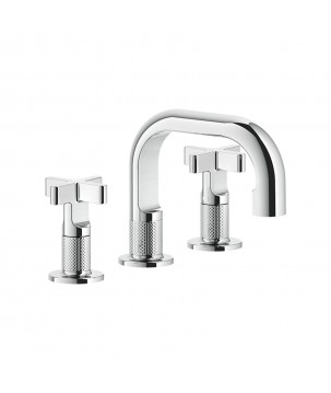Gessi 58112 gruppo lavabo 3 fori senza scarico con flessibili di collegamento linea INCISO+