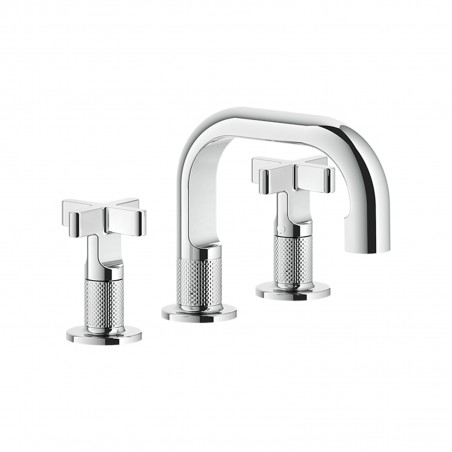 Gessi 58112 gruppo lavabo 3 fori senza scarico con flessibili di collegamento linea INCISO+