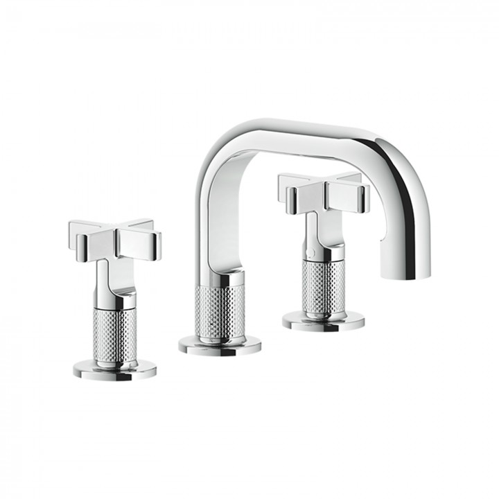 Gessi 58112 gruppo lavabo 3 fori senza scarico con flessibili di collegamento linea INCISO+