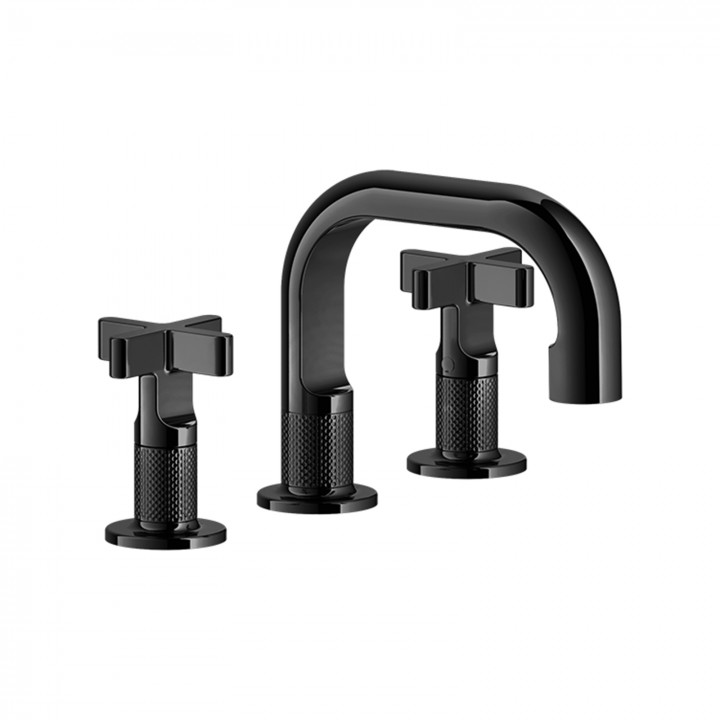 Gessi 58112 gruppo lavabo 3 fori senza scarico con flessibili di collegamento linea INCISO+