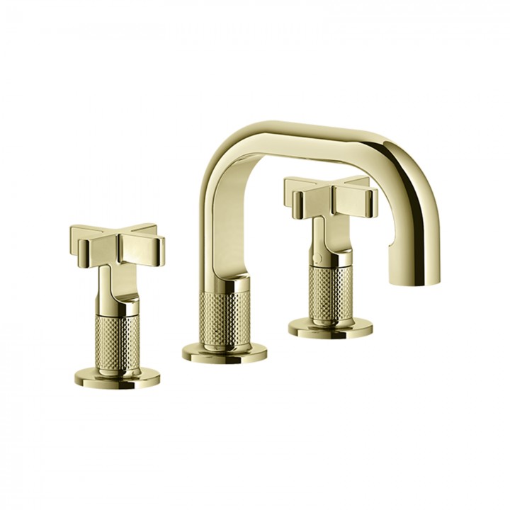 Gessi 58112 gruppo lavabo 3 fori senza scarico con flessibili di collegamento linea INCISO+
