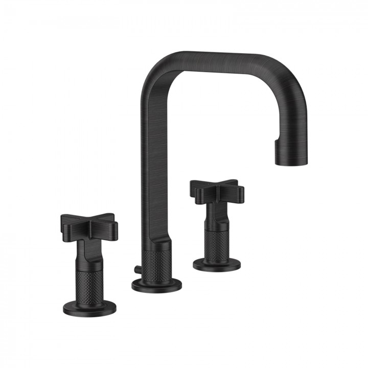 Gessi 58113 gruppo lavabo 3 fori medio con scarico con flessibili di collegamento linea INCISO+
