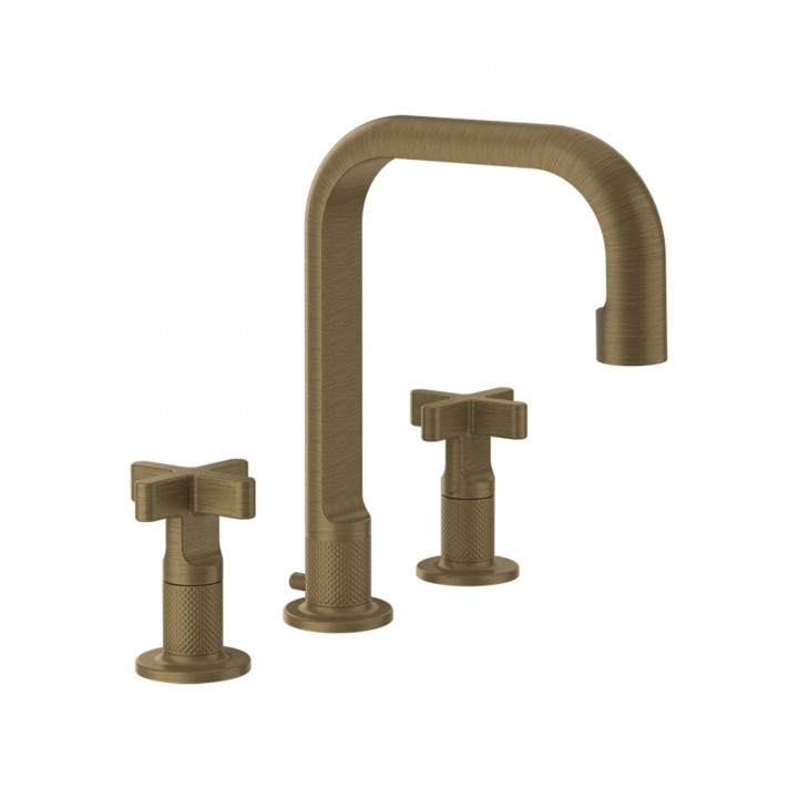Gessi 58113 gruppo lavabo 3 fori medio con scarico con flessibili di collegamento linea INCISO+
