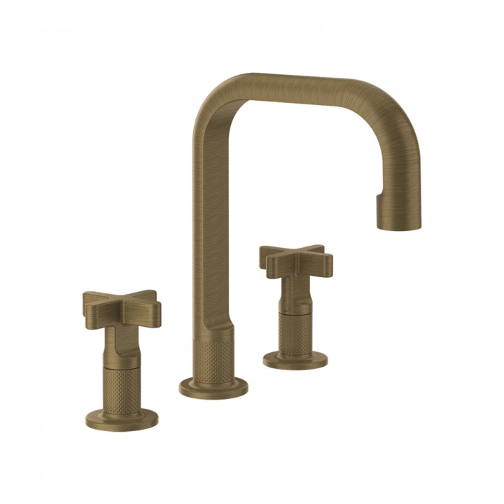 Gessi 58114 gruppo lavabo 3 fori medio senza scarico con flessibili di collegamento linea INCISO+