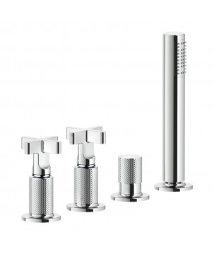 Gessi 58143 gruppo bordo vasca 4 fori con deviatore linea INCISO+